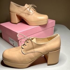 INTENTIONALLY BLANK Albany PLATFORM Retro Lace-Up OXFORD Shoes - Size 8 NEW